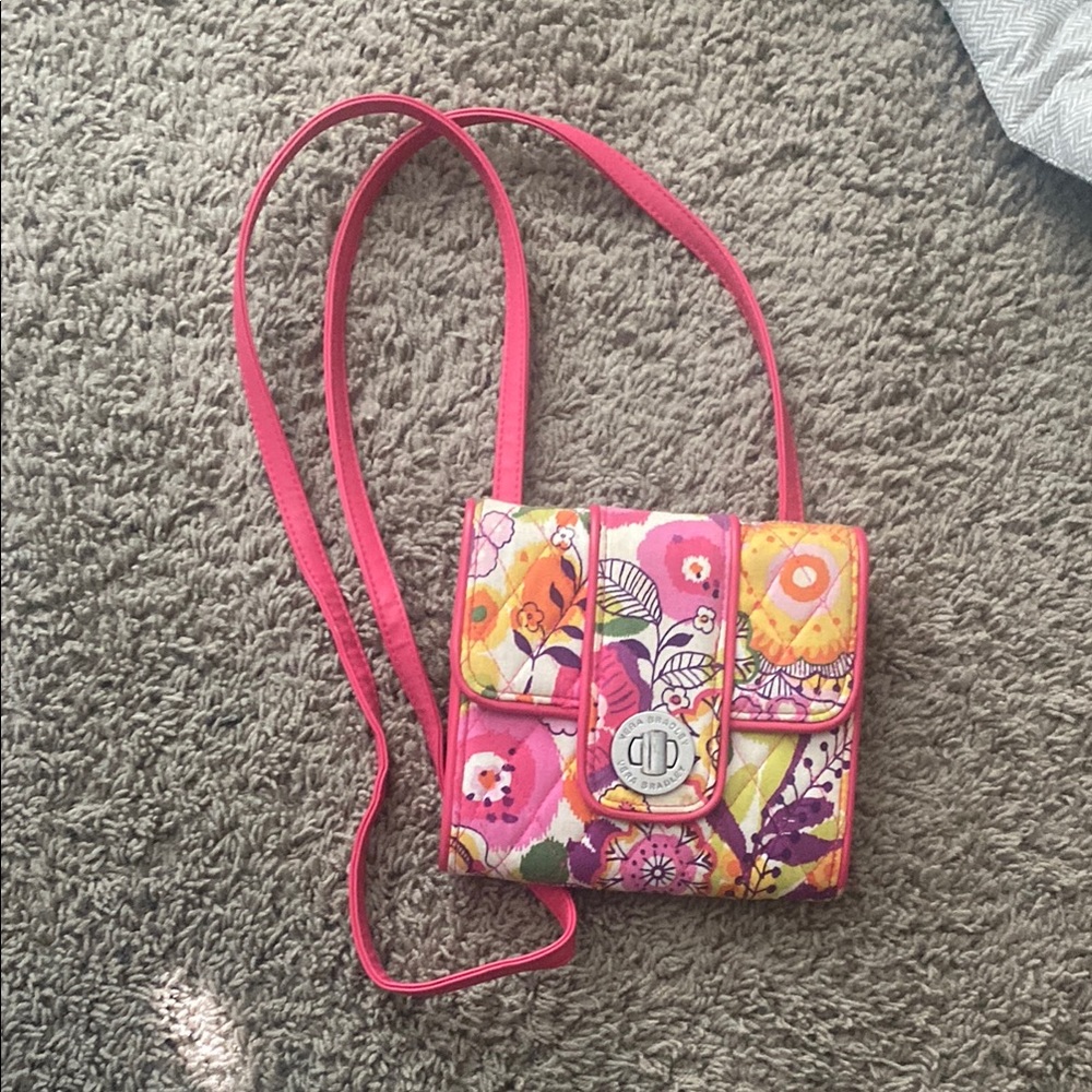 Vera Bradley Pink and Yellow Floral Crossbody Bag